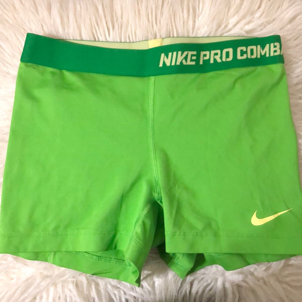 Nike lime green spandex shorts